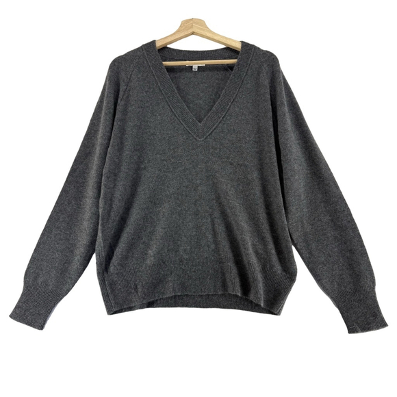 Equipment Madalene V-Neck Cashmere Women’s Sweater, Size L, Grey NWT - Picture 1 of 12